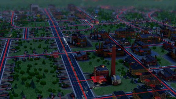Движение в городе SimCity
