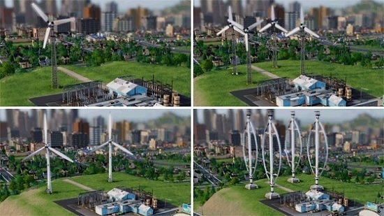 Этапы строительства ветряной электростанции в SimCity